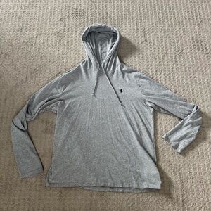Polo by Ralph Lauren Heather Gray Lightweight Hoodie Large